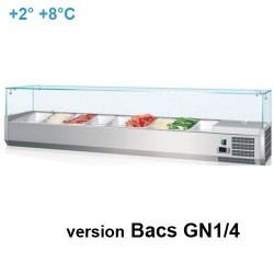 Kit réfrigéré vitré "GASTRO LINE" - de 5 à 10x Bacs GN1/4